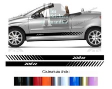 2 X BANDES DECO BAS DE CAISSE POUR PEUGEOT 206 CC AUTOCOLLANT STICKER BD500-80