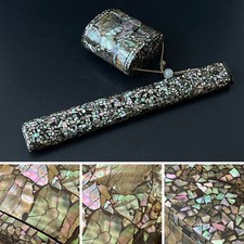 Étui à pipe à fumer laqué Raden Art Qing Dynastie Chine ancien W11 pouces