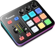 MAONO Gaming Audio Mixer Audio Interface Mute Voice Changer Reverb
