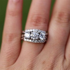 Women's 3 Stone Wedding Bridal