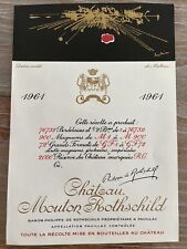 Étiquette  Mouton Rothschild 1961