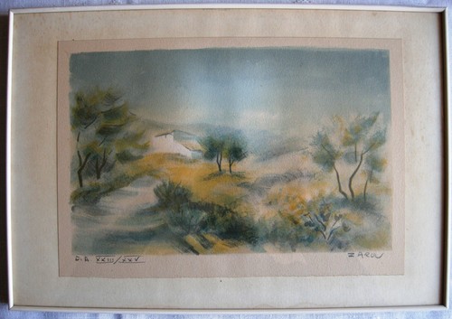 Lithographie paysage provence - lithographie,