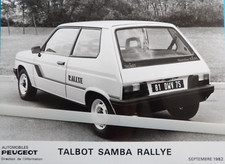 Photo Presse PEUGEOT TALBOT SAMBA RALLYE de 09 / 82   ta18