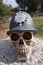 SK250 TETE DE MORT CASQUE DE POLICIER  ANGLAIS SKULL CRANE  GOTHIQUE DERNIER
