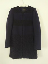 MANTEAU MAJE BLEU ET NOIR