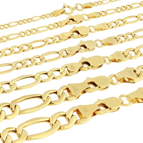 14k jaune 2mm 5mm figaro - or,
