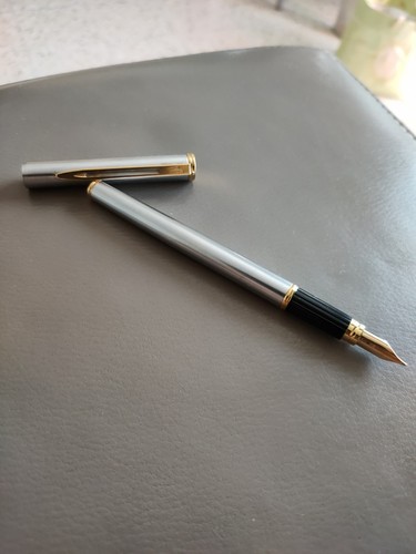 Stylo plume argent - argent, brossé