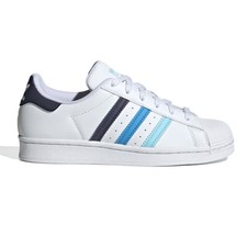 Adidas Superstar Femme Garçons Blanc Bleu 36 37 38 39 40 Chaussures École