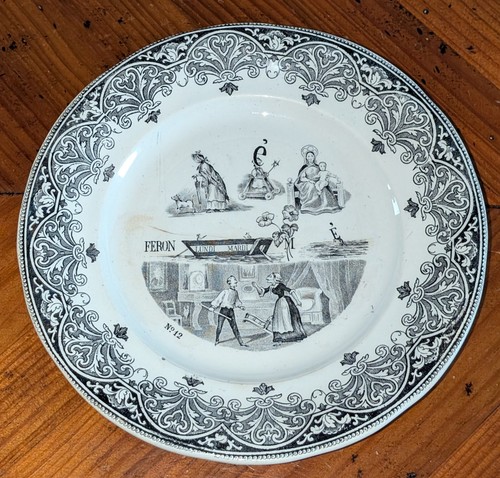 Assiette proverbes rébus - proverbes,