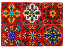 Maison Décorative Mosaïque Mur Tuiles 7.6x7.6cm Handmade Multicolore Set De 6