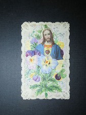 Image pieuse, dentelle, Christ, époque début 20ème.