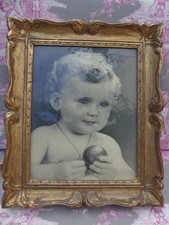 Cadre Montparnasse Bois sculpté dorure feuille d'Or d'origine avec vitre 39X32,5