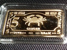 1 LINGOT 5 GRAMMES PLAQUÉ OR 999