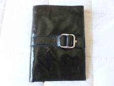 Portefeuille, porte cartes en cuir VERNIS NOIR Arthur & Aston PLIE 15 CM X 11CM