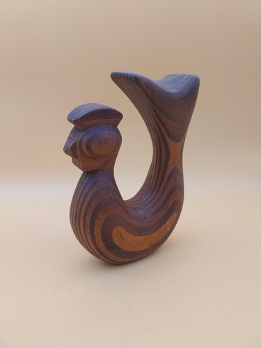 Sculpture poule bois style - en,