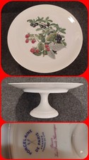 Coupe Sur Pied Porcelaine de Paris décor Les Fruits sauvages , Plat Gâteau XXe  