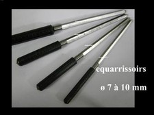 lot de 4 équarrissoirs pour pendule comtoise ancienne, bouchonnage 7 à 10.50 mm