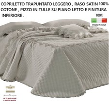 Couvre-Lit Artisanal Élégant De Luxe 100% Satin Coton Matrimonial