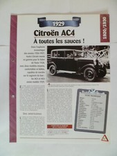 CARTE FICHE AUTO  CITROEN  AC4 1929  (57-58)