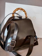 Ancien Sac À Dos Mini En Cuir GUCCI Vintage Bamboo