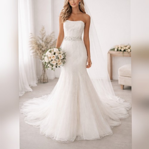 Pronovias ivory sequin tulle - ivory,