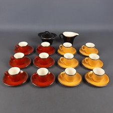 Service À Café En Porcelaine Royal Fine China Platinum Jewel Jaune Rouge Noir