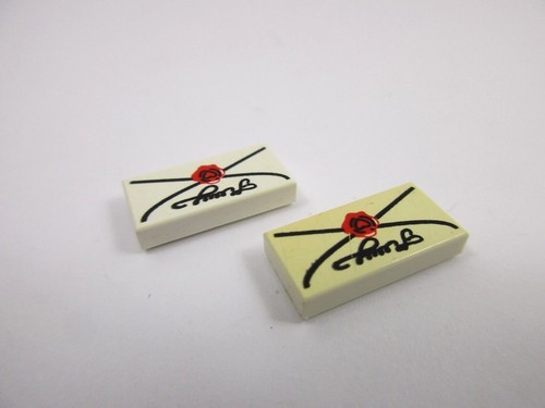 Lego white tile mail - x2,