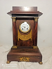 Pendule  portique st empire acajou, bronze dore fonctionne sonne a restaurer