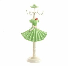 Buste porte bijoux mannequin robe verte 31 cm présentoir collier bracelet bague