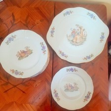 Service à dessert Vintage en porcelaine fine de bohème Czecholovakia