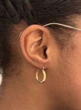 B/O Créoles en Or Jaune 18 ct / Décor Rayonnant / réf MP2626