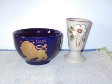 🍵☕ LOT 1 BOL AVEC SIGNE DU ZODIAQUE DU LION & 1 MAZAGRAN - EN GRÈS - NEUF