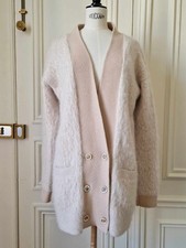 Chloe Beige Cream Ivory Off White Ecru Midi Long Wool Cardigan Knitwear M