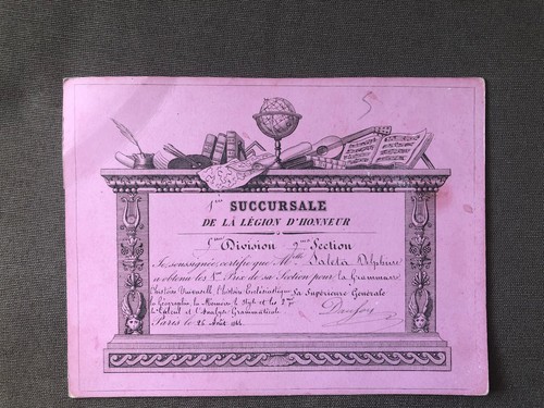 Légion honneur diplôme - légion, d'honneur