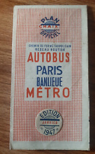  PLAN DE METRO AUTOBUS et PARIS BANLIEUE  1947 VINTAGE