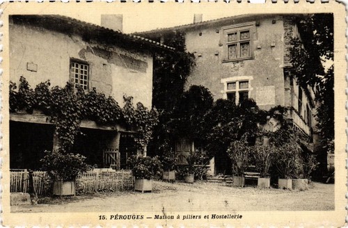 Cpa pérouges maison a - -,