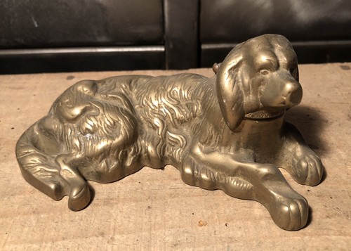 Encrier bronze chien couché - couché, l