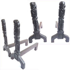 PAIRE de CHENETS ANTHROPOMORPHE FONTE  cheminée