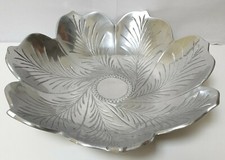 coupe fruit fleur aluminium metal moderne design sculpture vintage flower