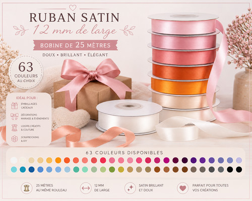 Ruban satin simple - , mm