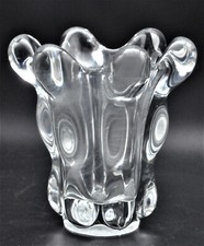 Ancien vase en cristal de VANNES Bretagne art déco design collection verrerie