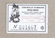 TINTIN / HERGE  CERTIFICAT