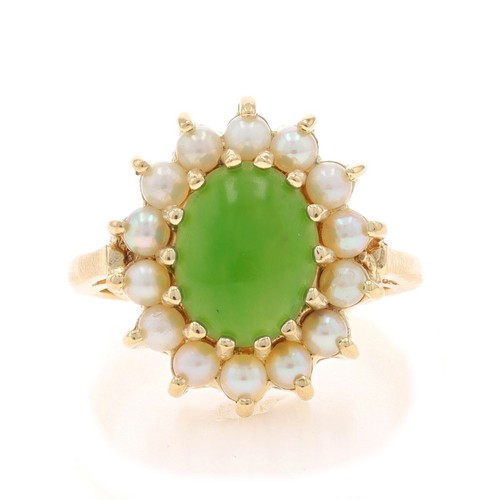 Bague halo jade néphrite - bague,