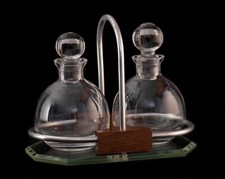 Huilier Vinaigrier en Verre ou Cristal Art Déco 1930