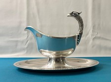 Saucière CHRISTOFLE modèle MALMAISON métal argenté table plat service EMPIRE