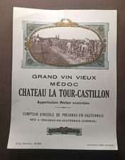 ÉTIQUETTE DE VIN GRAND VIN VIEUX MEDOC  CHATEAU LA TOUR CASTILLON PREIGNAC
