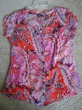 $168 TAHARI HETAL Silk Blouse