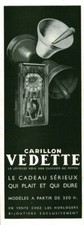  Publicité ancienne pendule carillon Vedette 1937 issue du magazine 