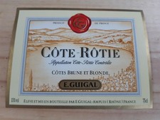 étiquette vin Côte Rôtie Cote Brune et Blonde Domaine GUIGAL Rhone wine label