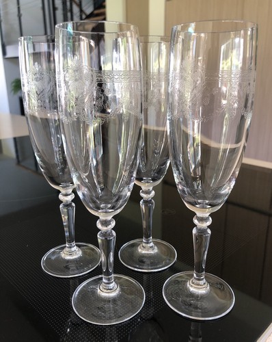 Flutes champagne cristal - 4, à